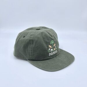 NEW Roark Atoll 5 Panel Embroidered Palm Skull Green SnapBack Hat Adult OSFM